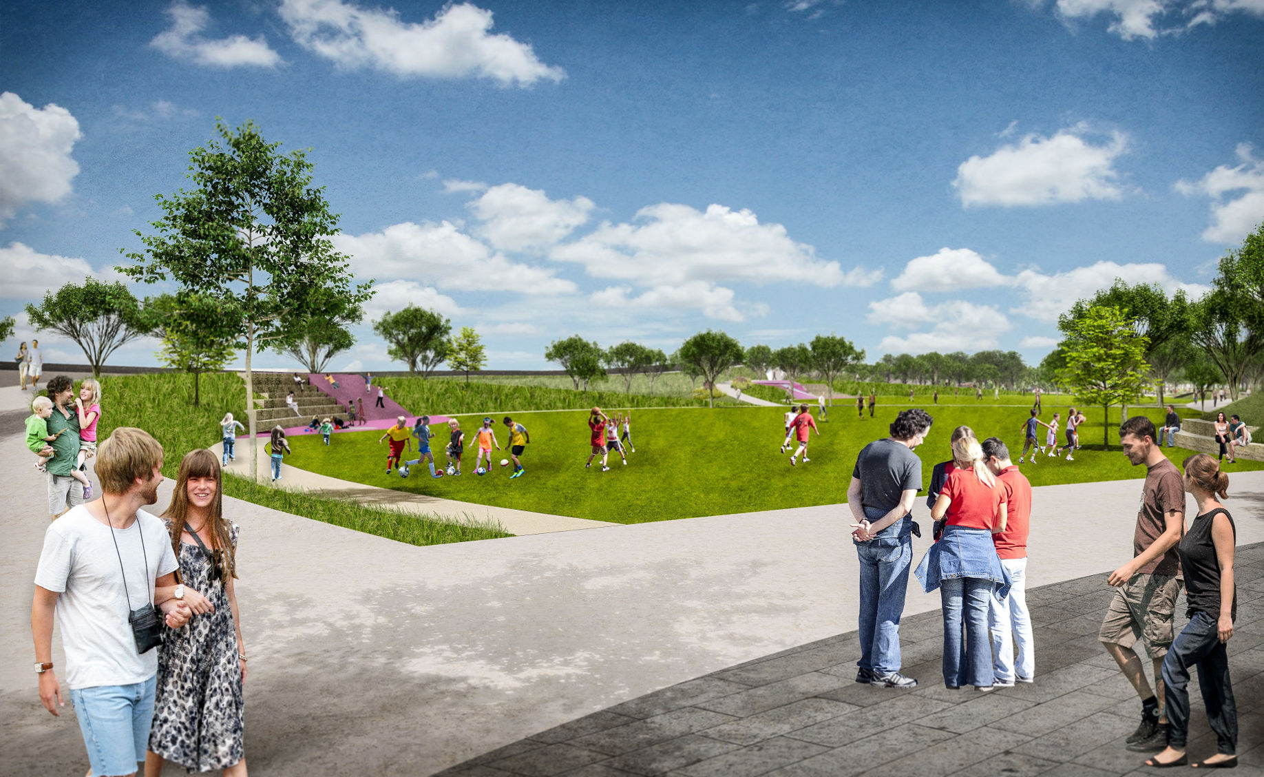 Missouri River riverfront redevelopment rendering